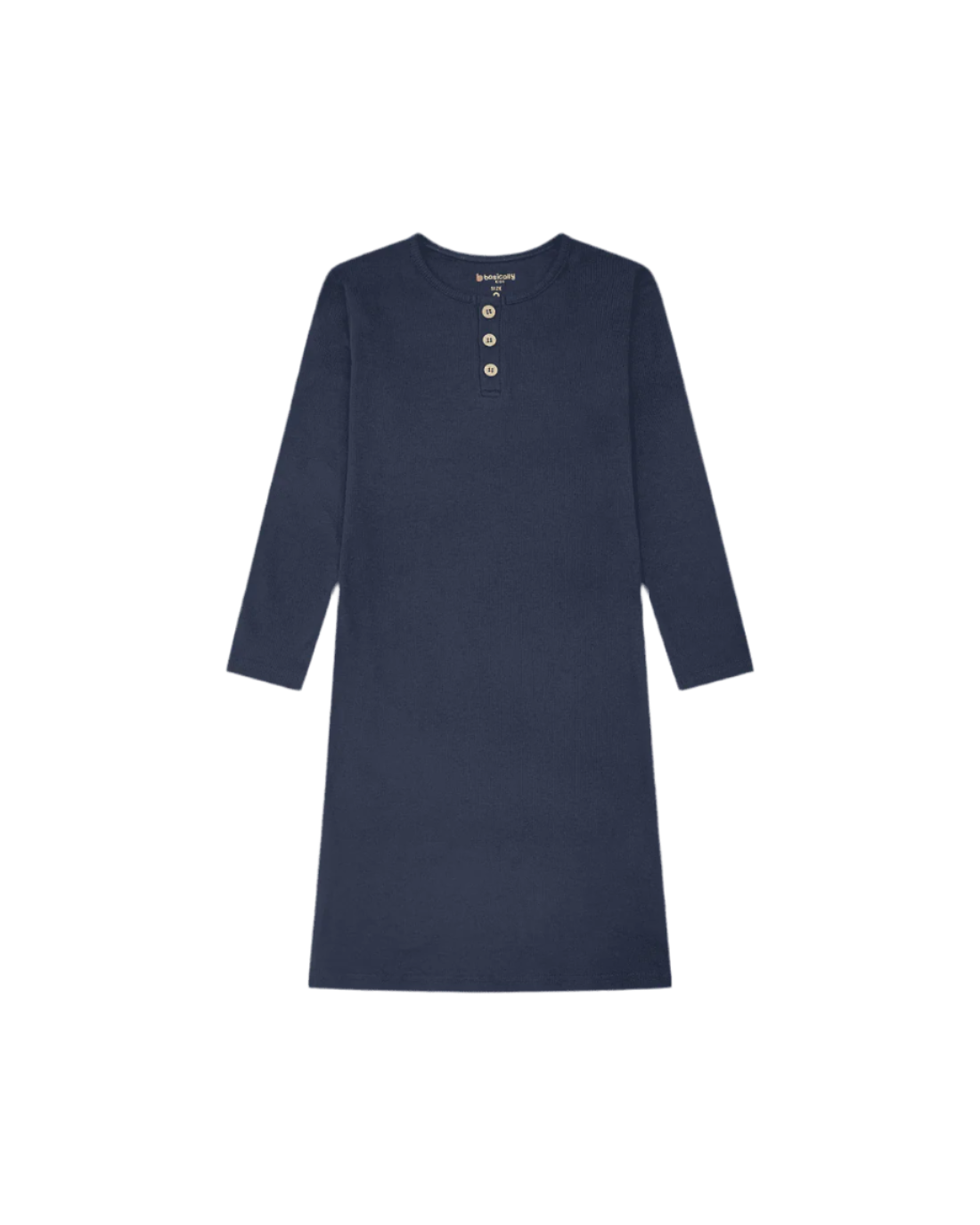 Button Ribbed Nightgown