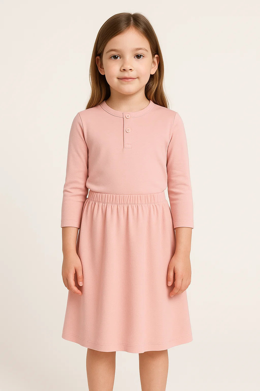 Girls 3/4 Sleeve Henley