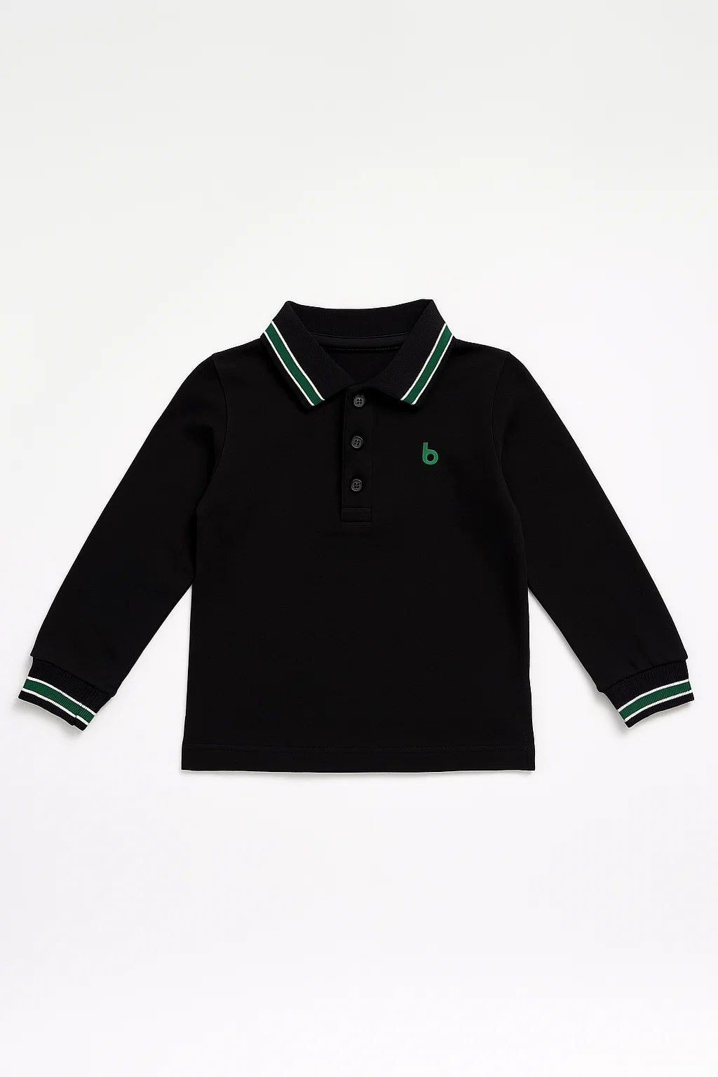 Boys Long Sleeve Striped Polo