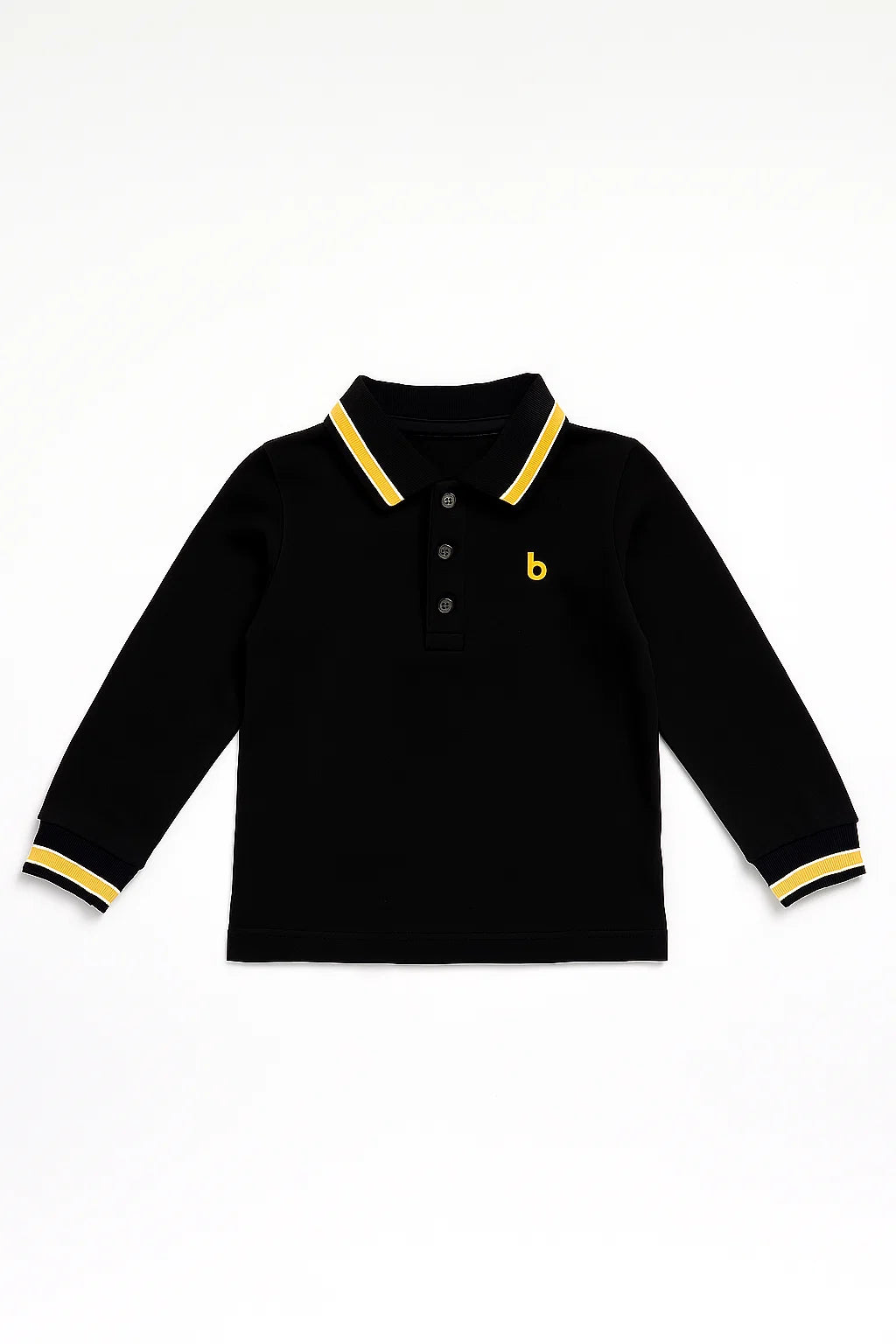 Boys Long Sleeve Striped Polo
