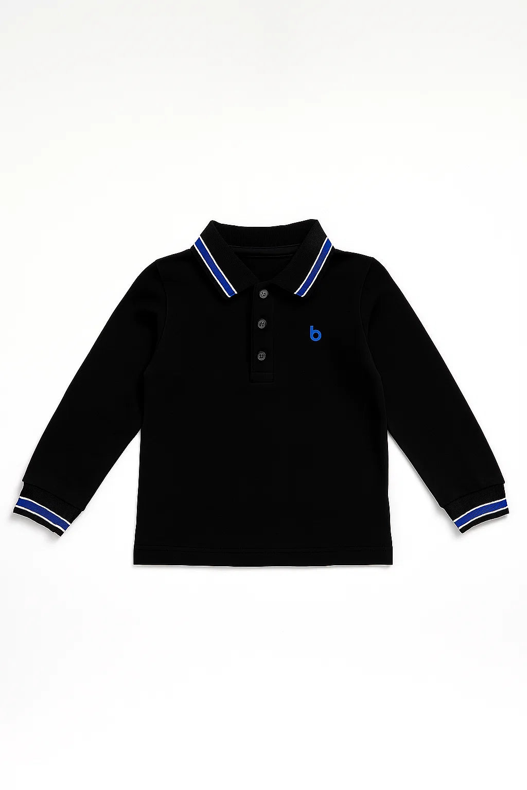 Boys Long Sleeve Striped Polo