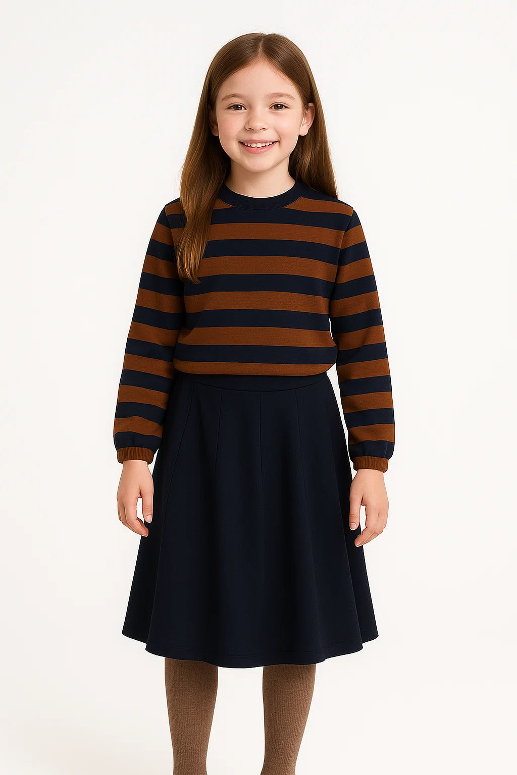 Girls Striped Crew