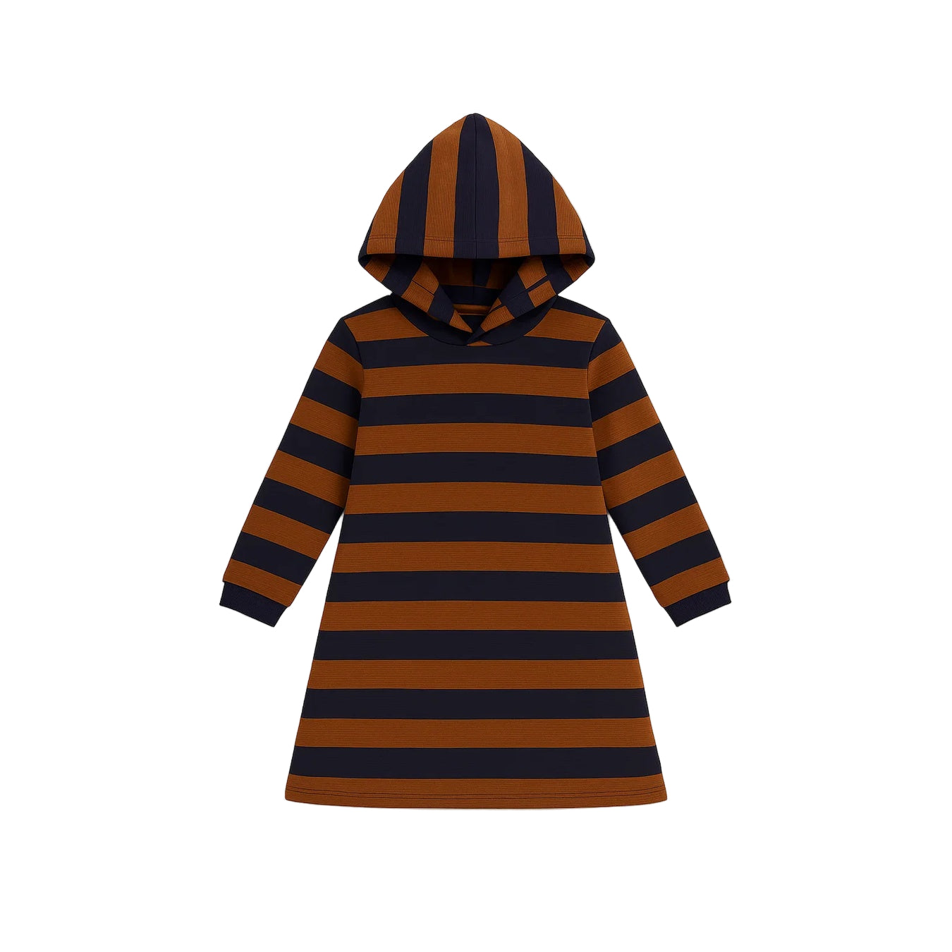 Girls Striped Hoodie Dress