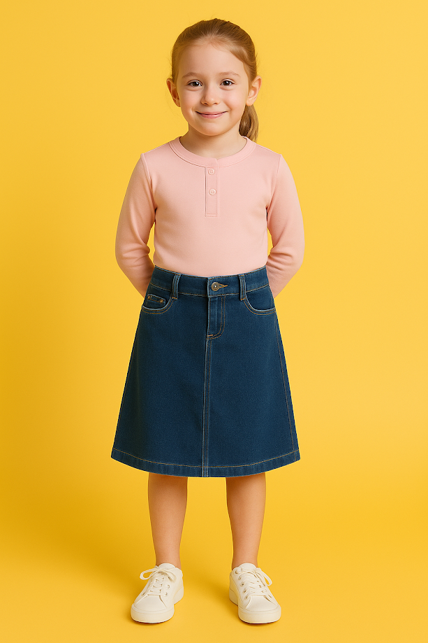Classic Stretch Denim Skirt