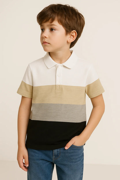 Boys Colorblock Stripe Polo