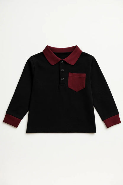 Boys Long Sleeve Pocket Polo