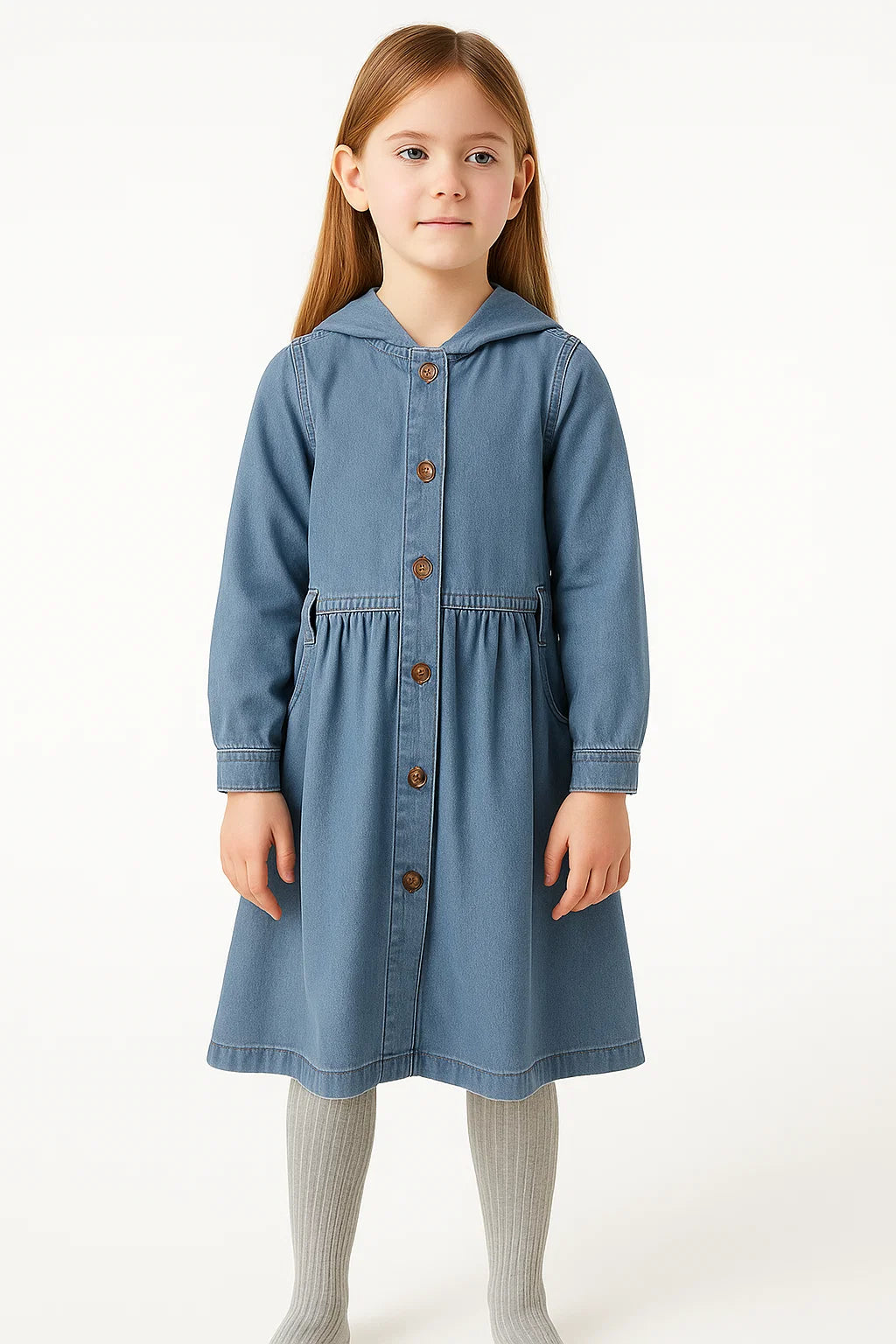 Denim Hooded Dress