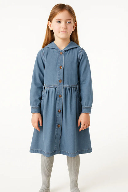 Denim Hooded Dress