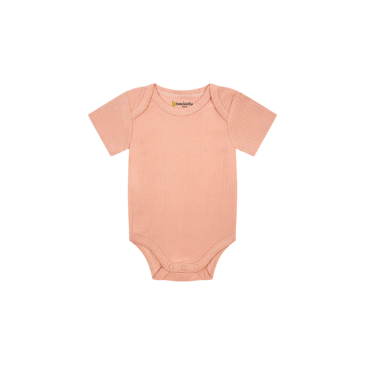 Ribbed Short Sleeve Baby Onesie