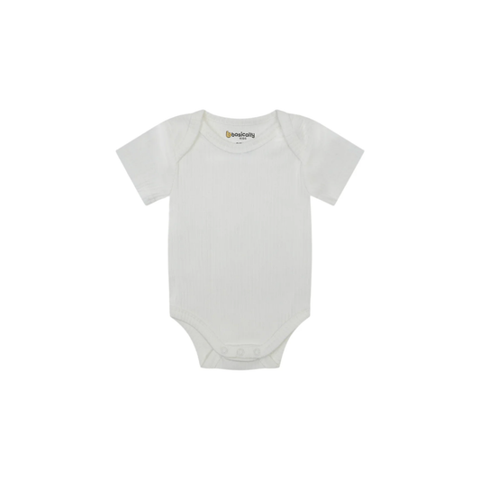 Ribbed Short Sleeve Baby Onesie
