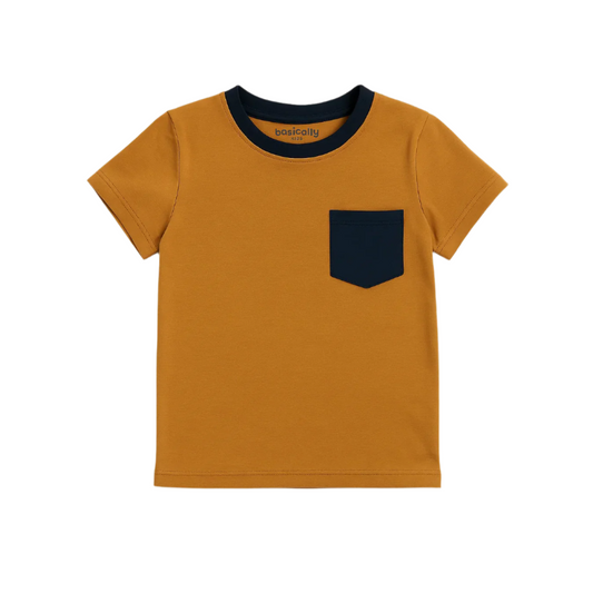 Boys Bamboo Colorblock Pocket T-shirt