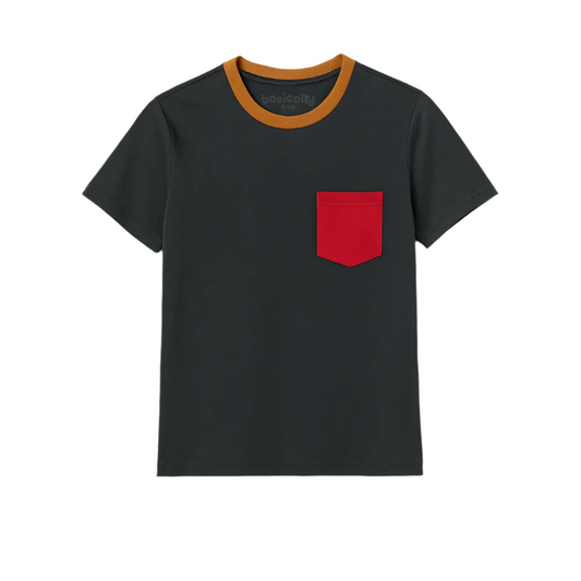 Boys Bamboo Colorblock Pocket T-shirt