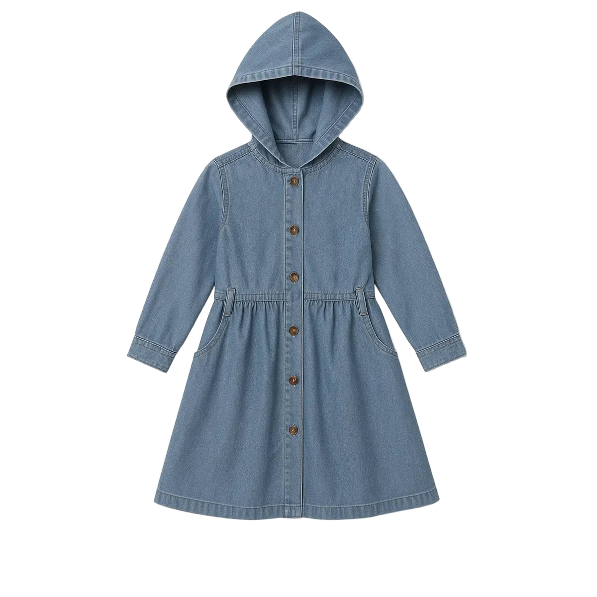 Denim Hooded Dress