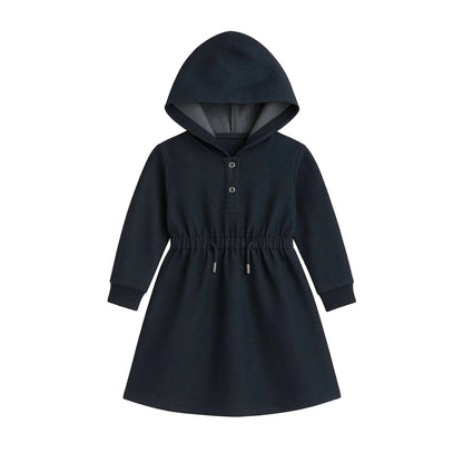 Girls Stretch Denim Hoodie Dress