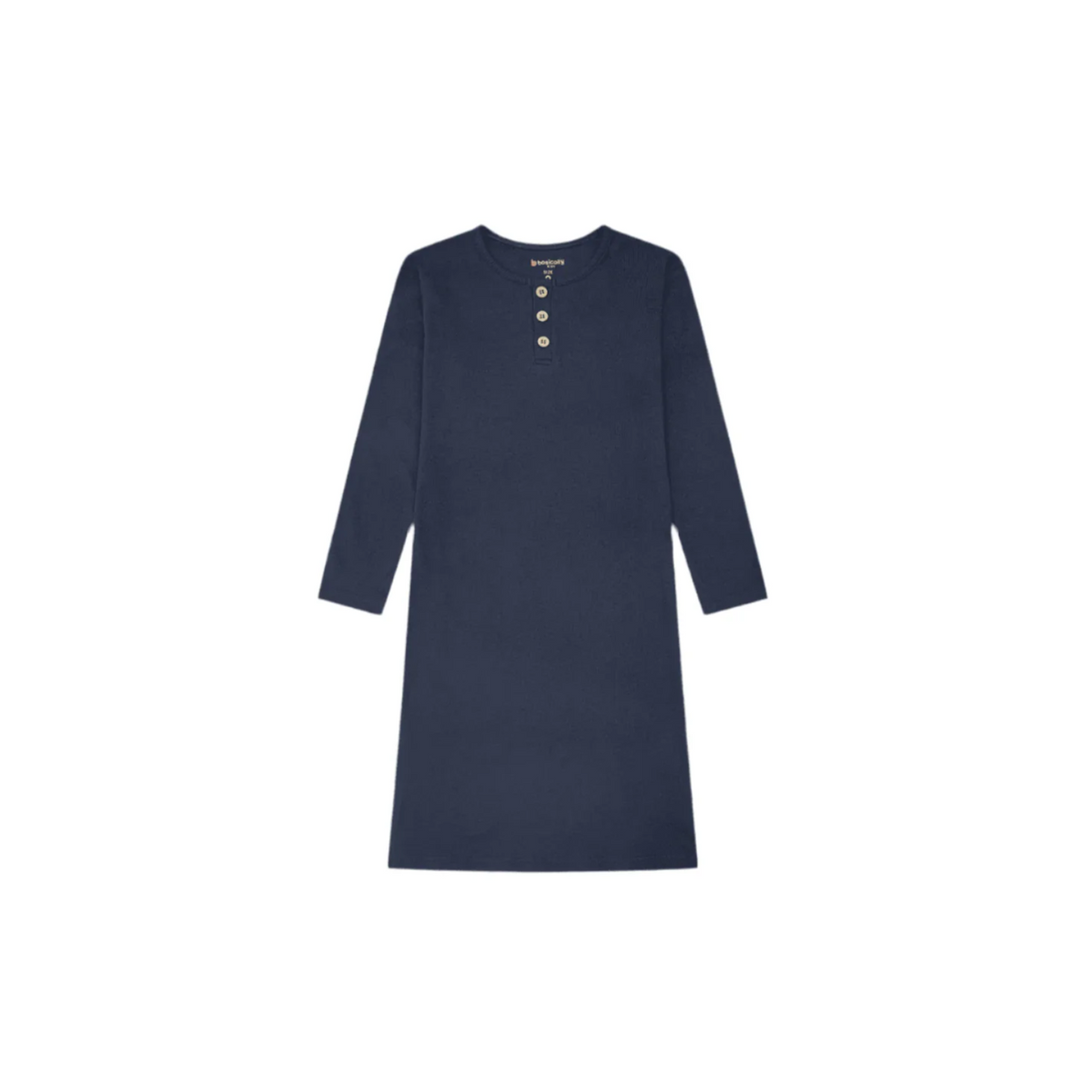 Girls Button Ribbed Nightgown