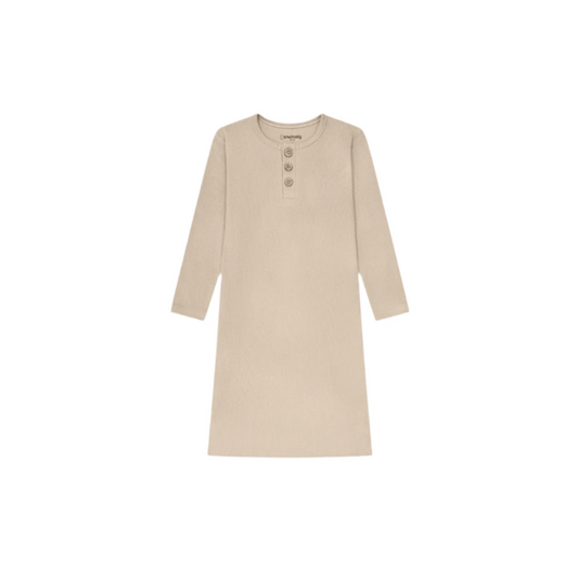 Girls Button Ribbed Nightgown