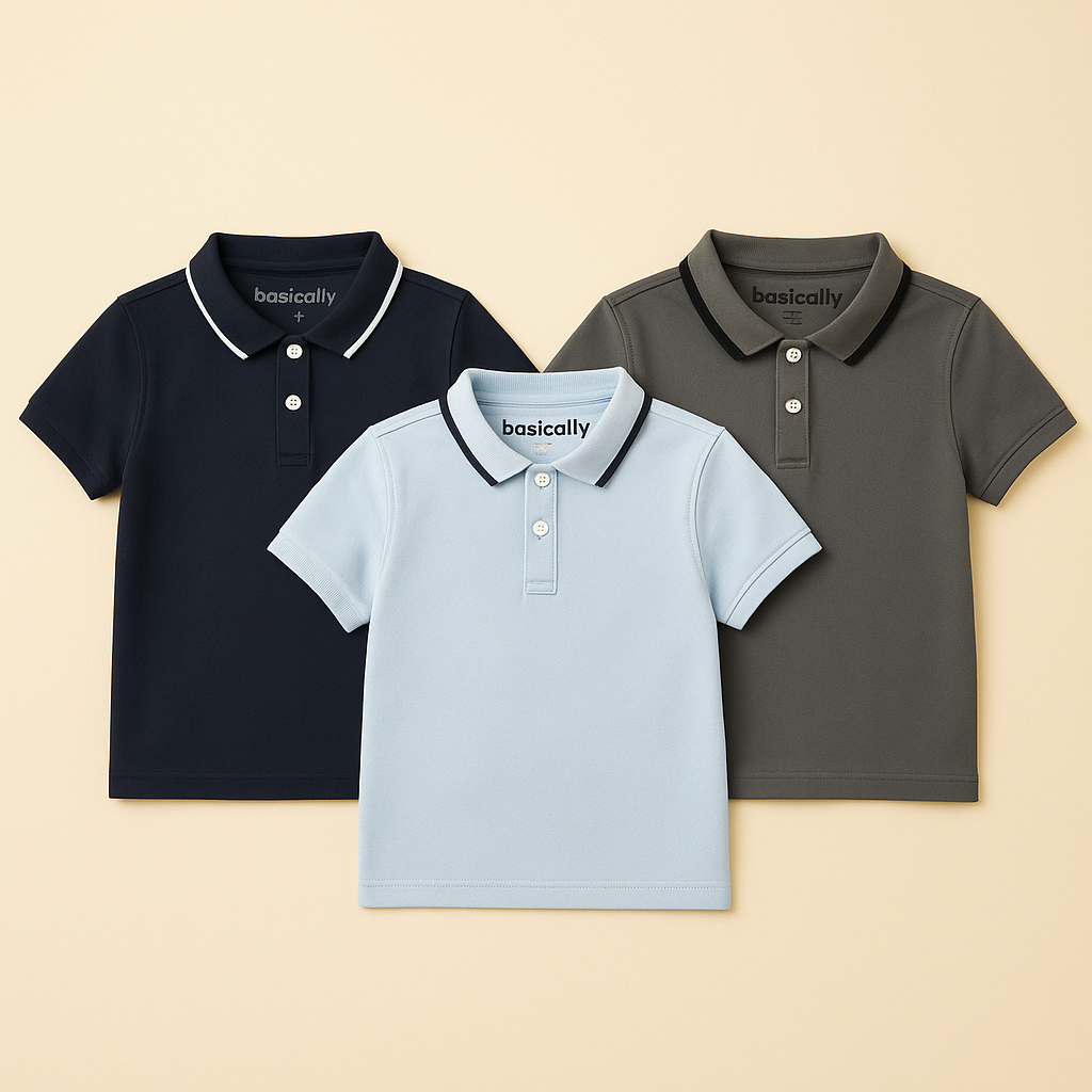Two Tone Prep Polo 3 Pack