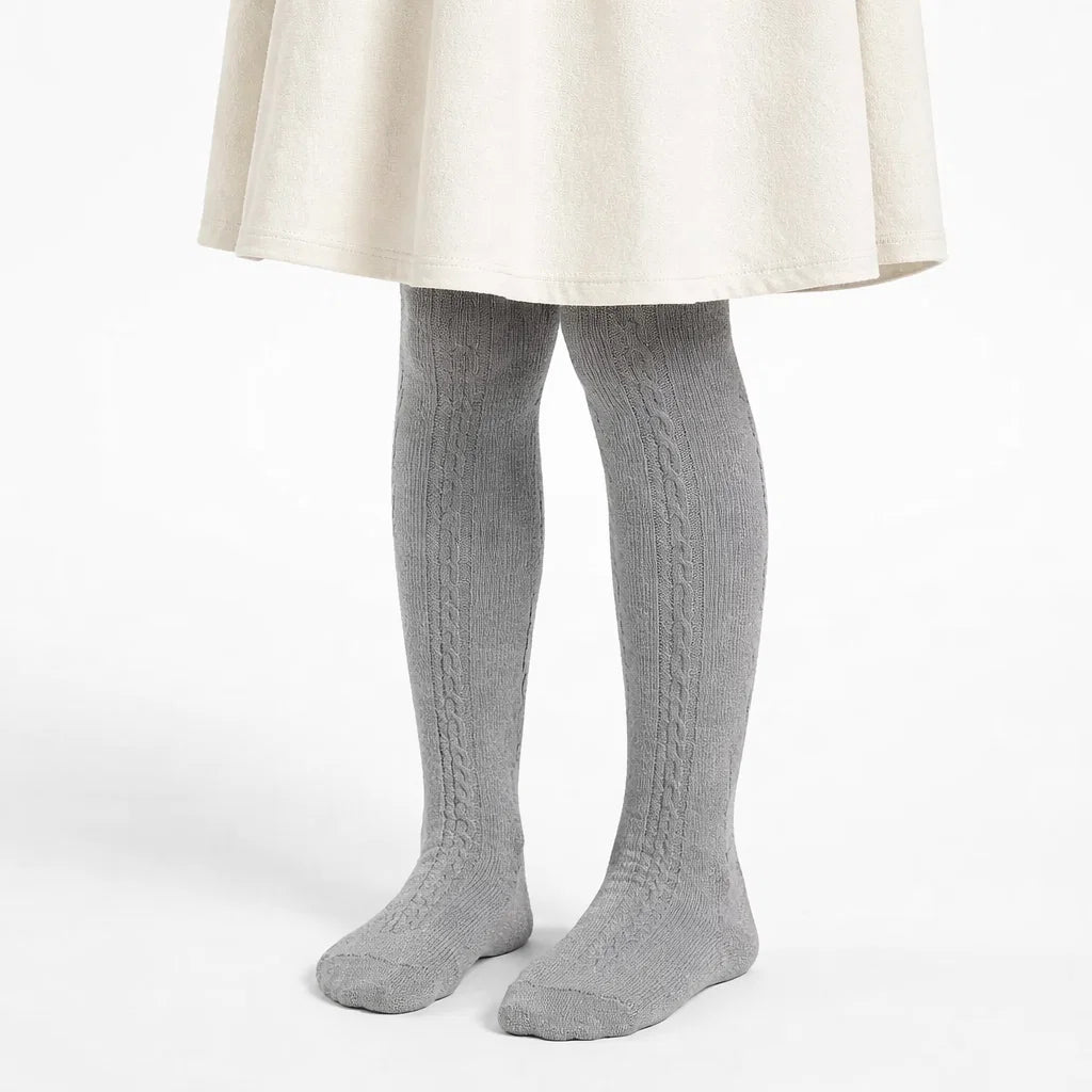 Girls Ribbed Cable Tights