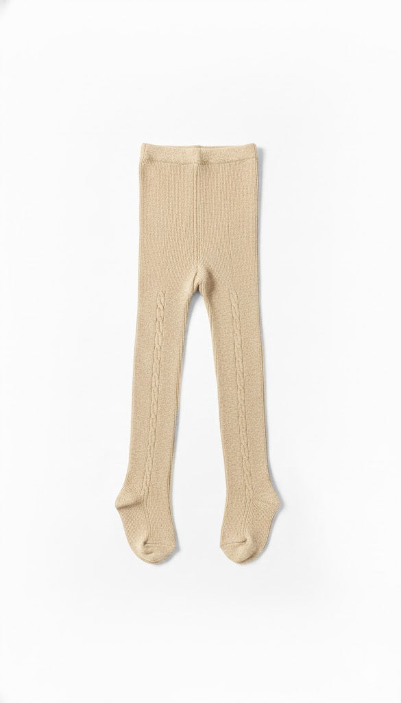 Girls Ribbed Cable Tights
