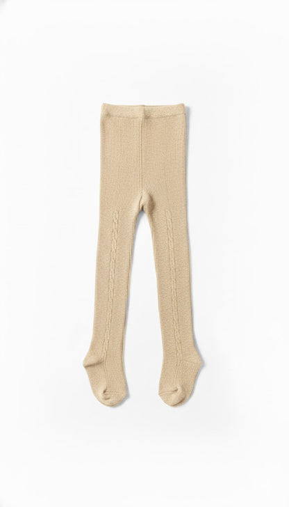 Girls Ribbed Cable Tights